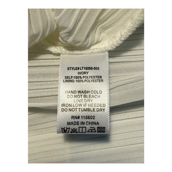 LUSH Ivory One Shoulder Ruffle Tiered Pleated Blouse Top Size Small NWT - Picture 7 of 8